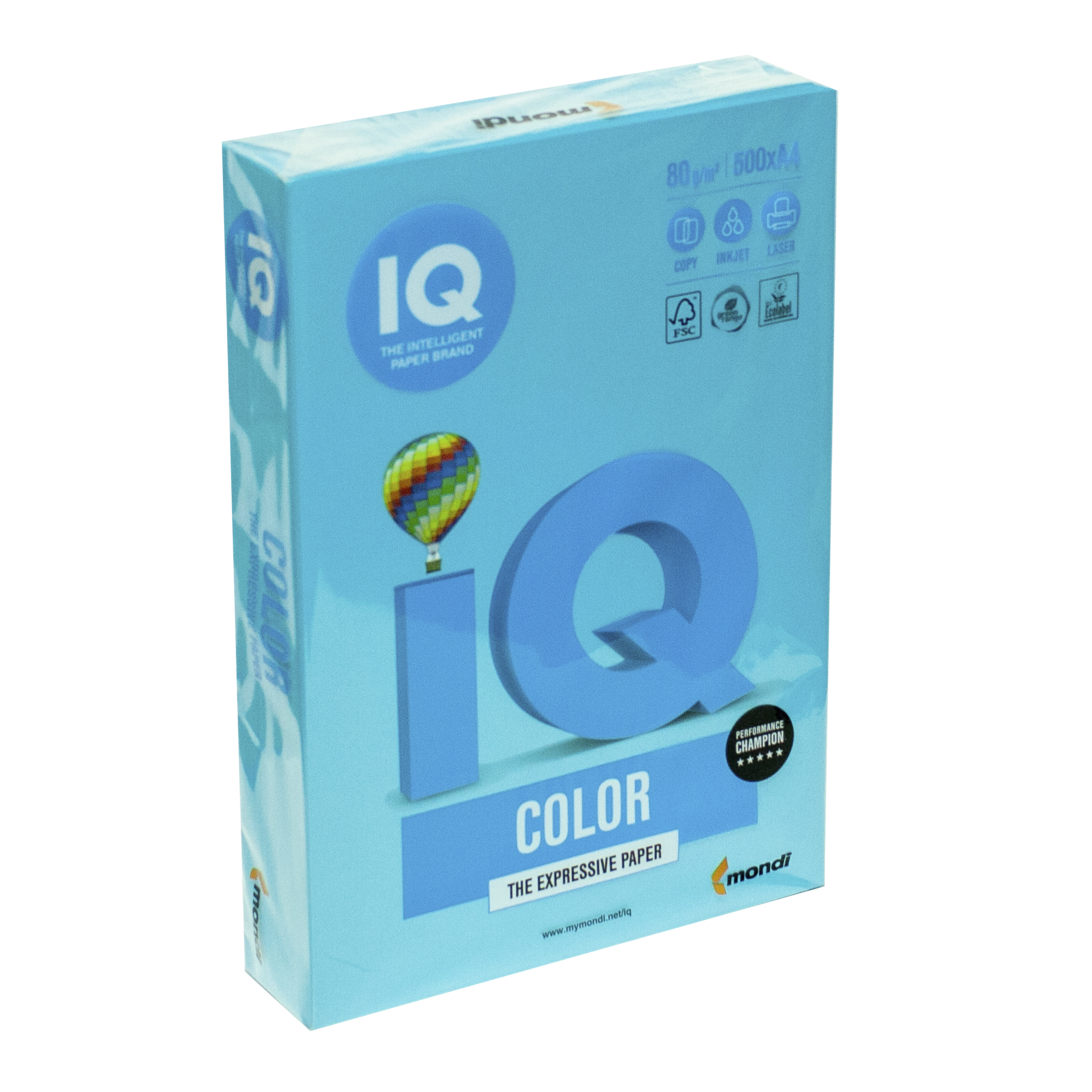 Папір кольоровий А4 IQ Color 80 г/м2 АВ48 насичений синій 500 арк