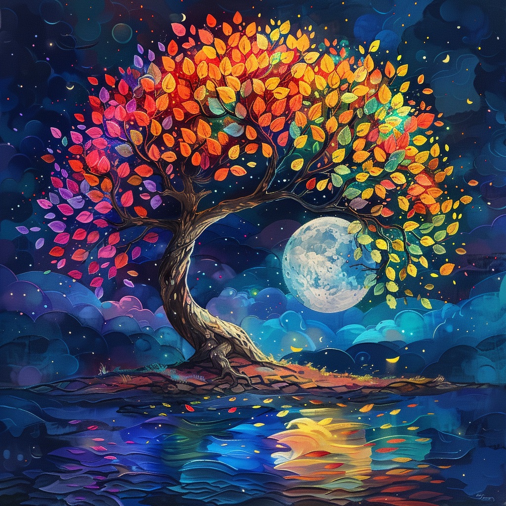 Алмазная мозаика 25×25 см Красочное дерево