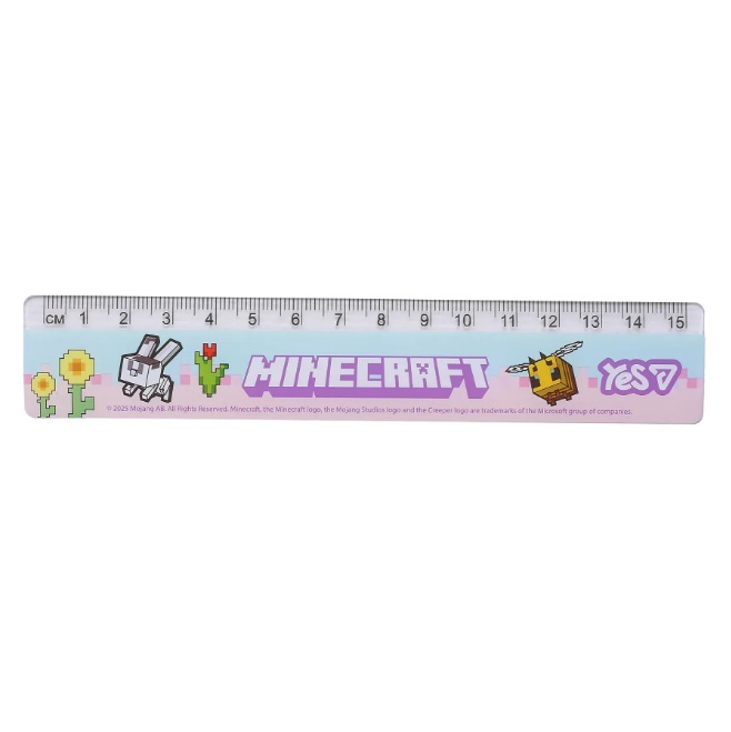 Лінійка 15 см пластик Yes, Minecraft.Spring