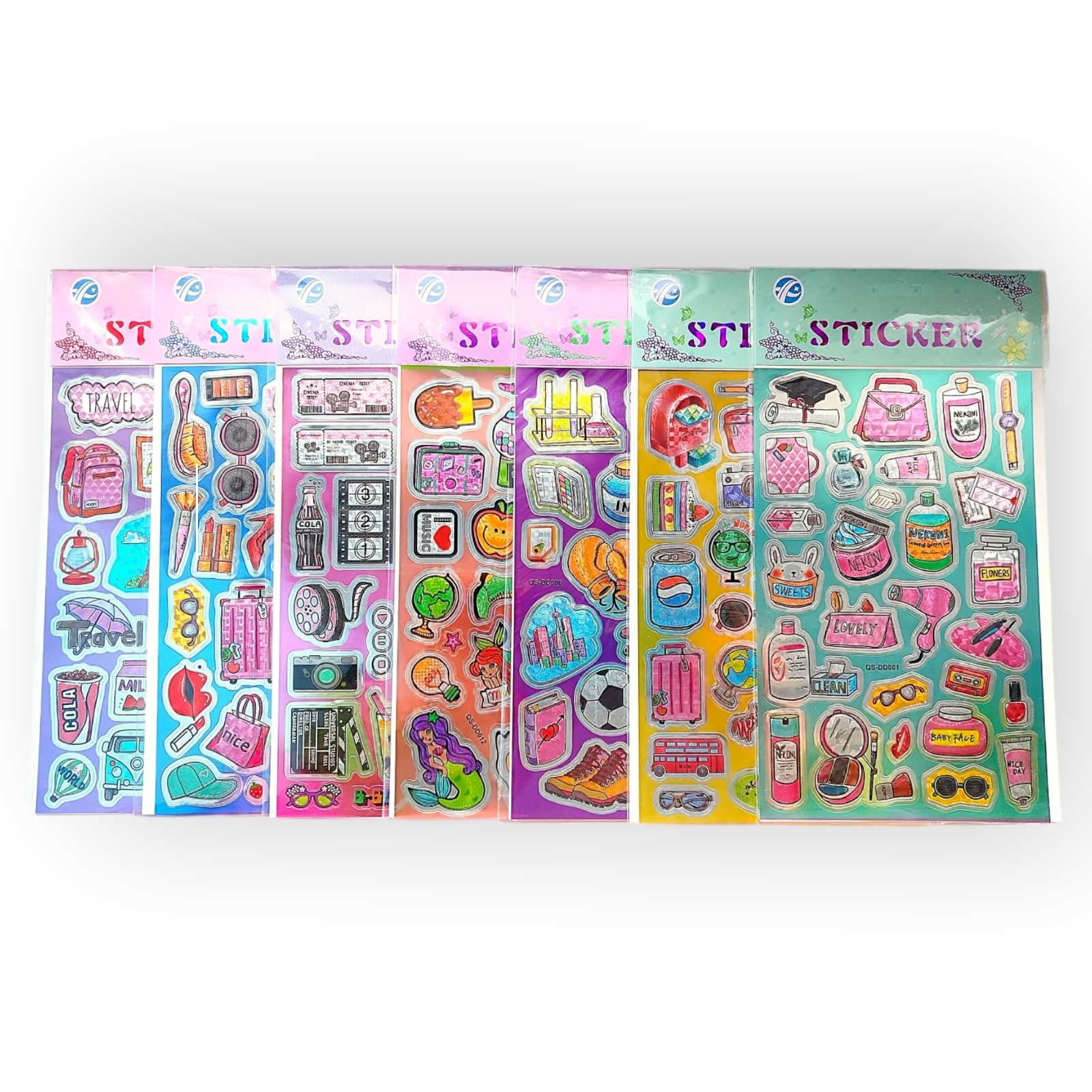 Наклейки 13х24,5 см микс