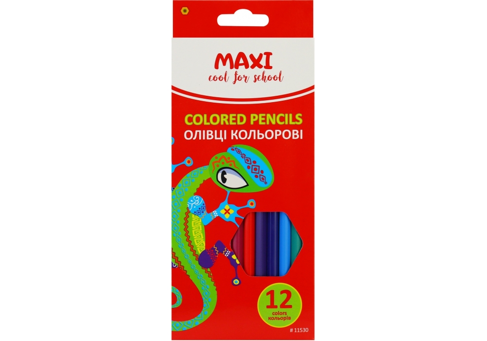 Карандаши Maxi 12 цв, пластиковые
