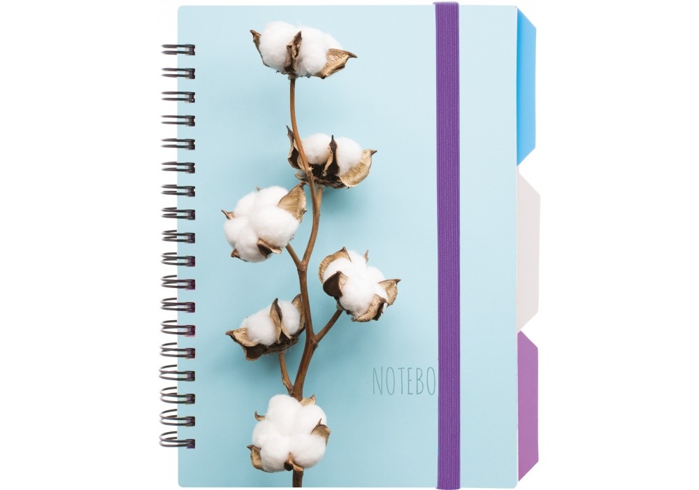 Блокнот с розділювачами В6 100 арк спіраль клітинка пластик обкл DESIGN 31