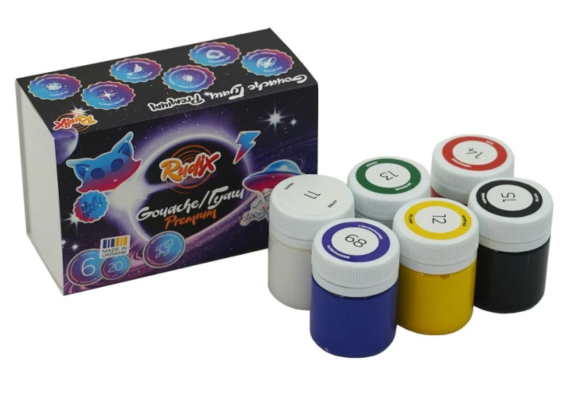 Гуаш Rudix 6кол/20мл (820605)