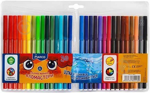 Фломастери Marco Super Washable 30 кол