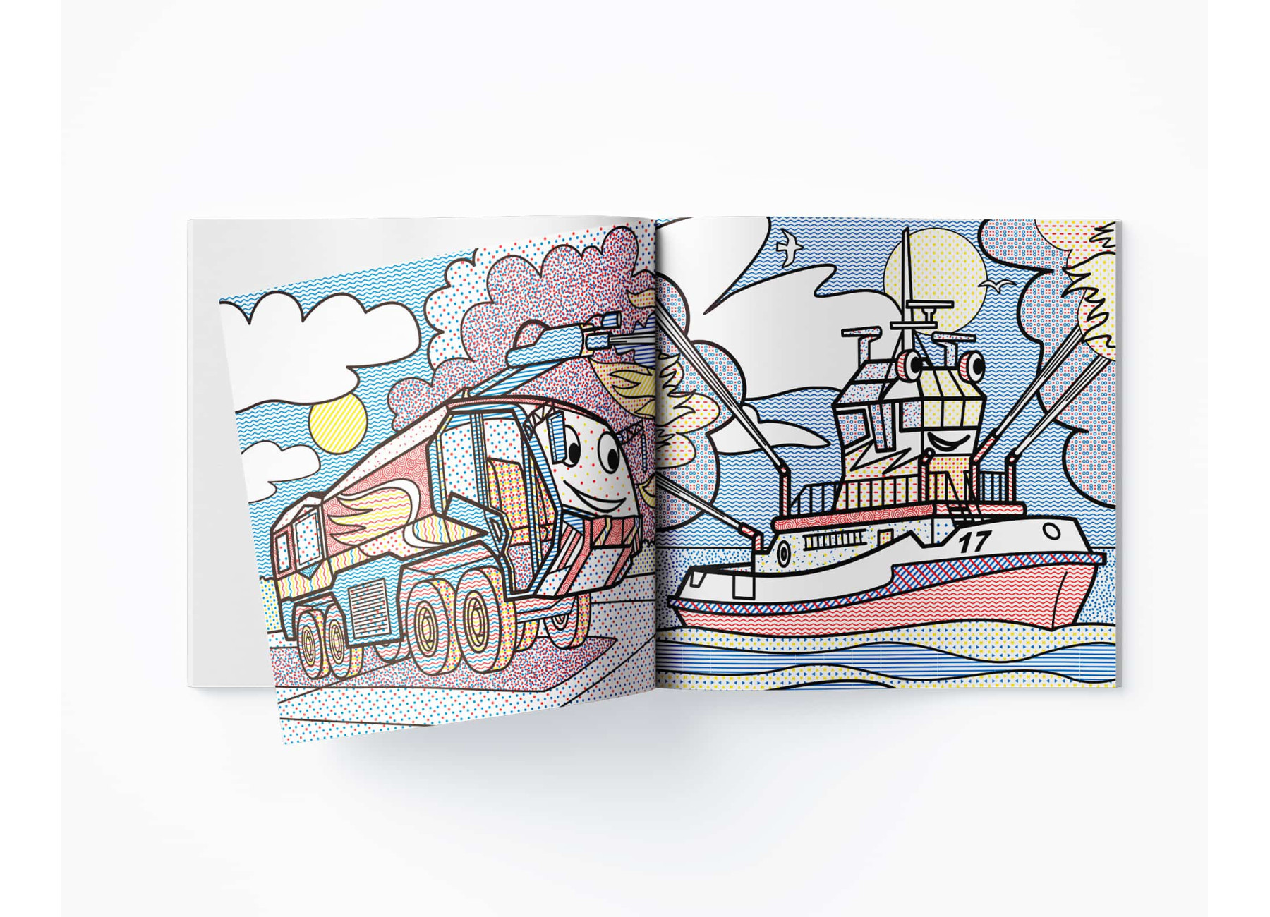 Водные раскраски Пожарная техника