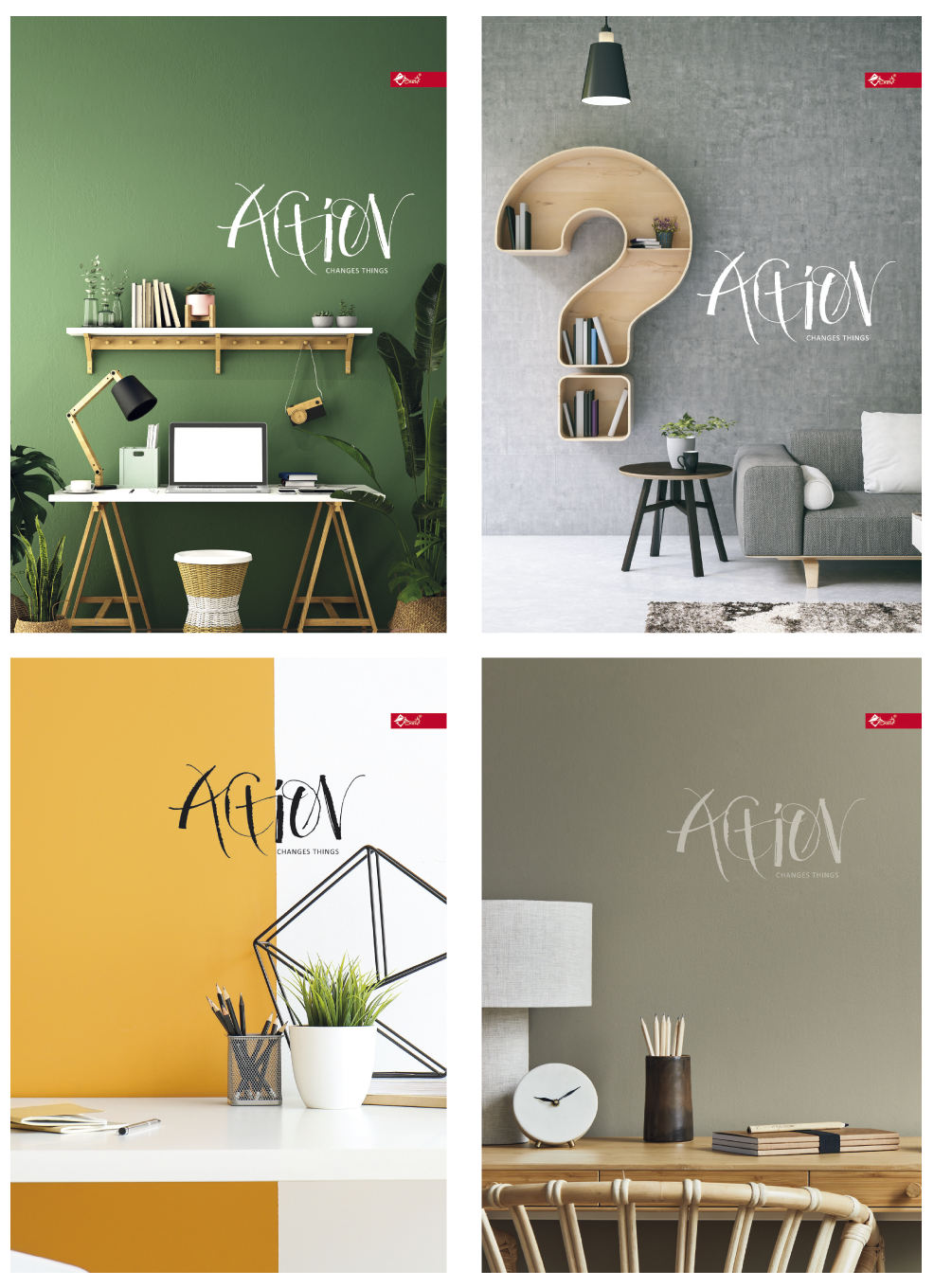 Блокнот А4 96 арк тв палітурка клітинка Мінімалізм асорті