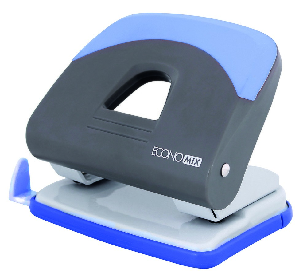 Діркопробивач 20 арк пластик Economix, синьо-сірий