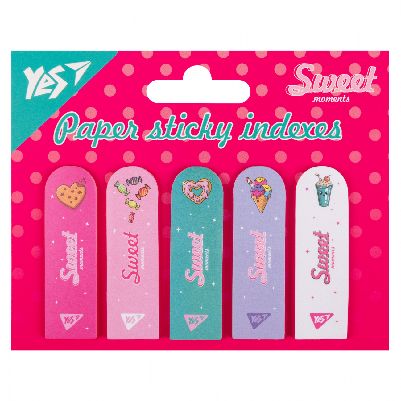 Стікери-закладки Yes Sweet Cream 50*15*100 л папір 5 кольорів