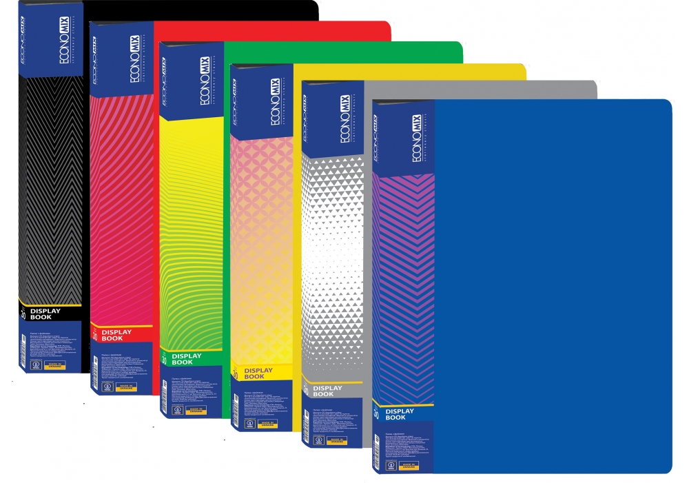 Папка-дисплей А4 30 файлов Economix, ассорти