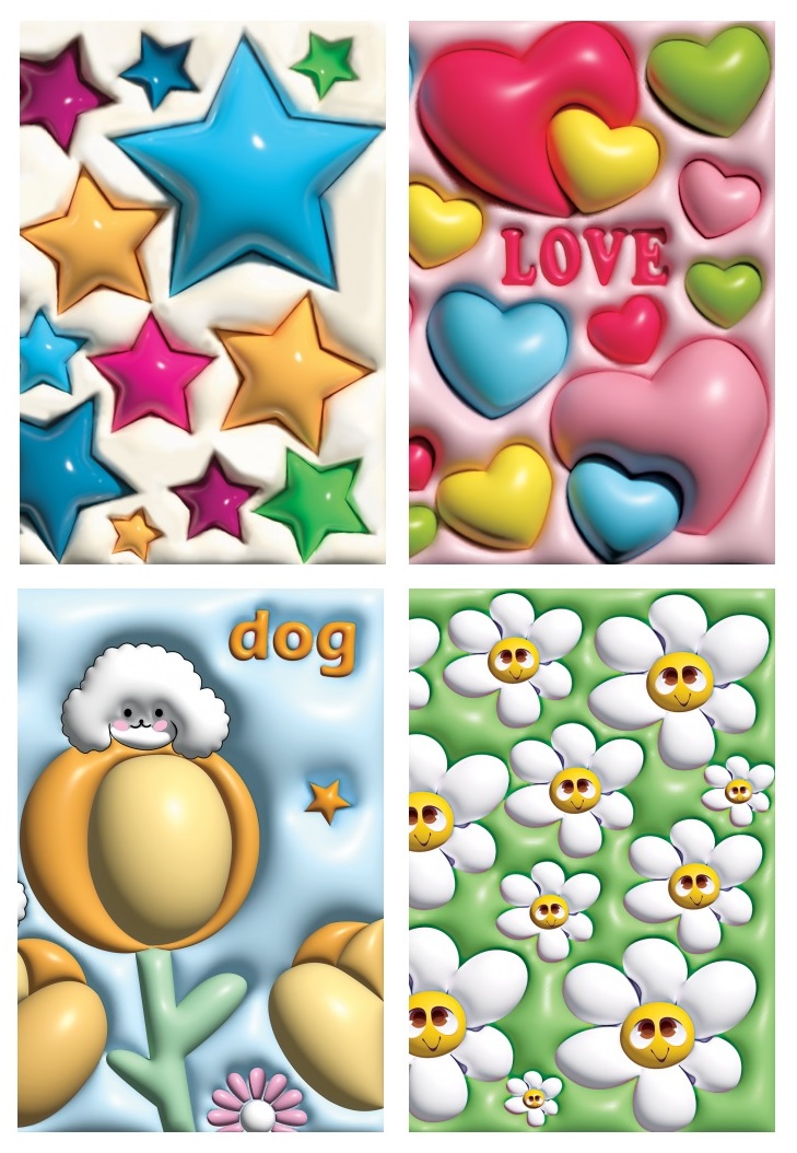 Тетрадь А6 32 л скоба клетка картон хром ерзац серия 3D Ассорти