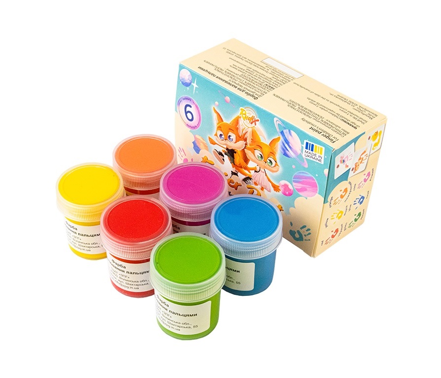 Краски пальчиковые 6*40 мл, RUDIX (840602)