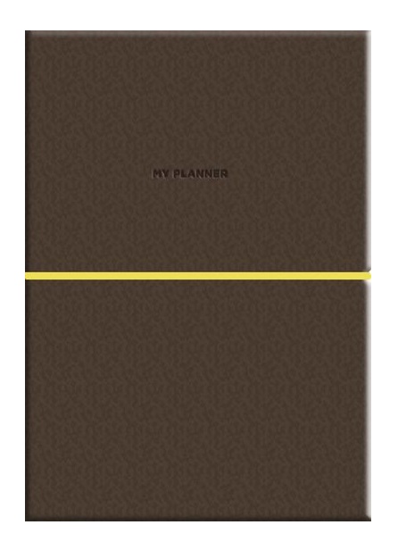 Планер недат. А5 PU линия коричневый с желтым