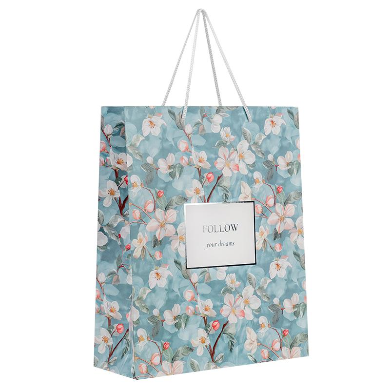 Паперовий подарунковий пакет, 26х32см, Gentle Blossom