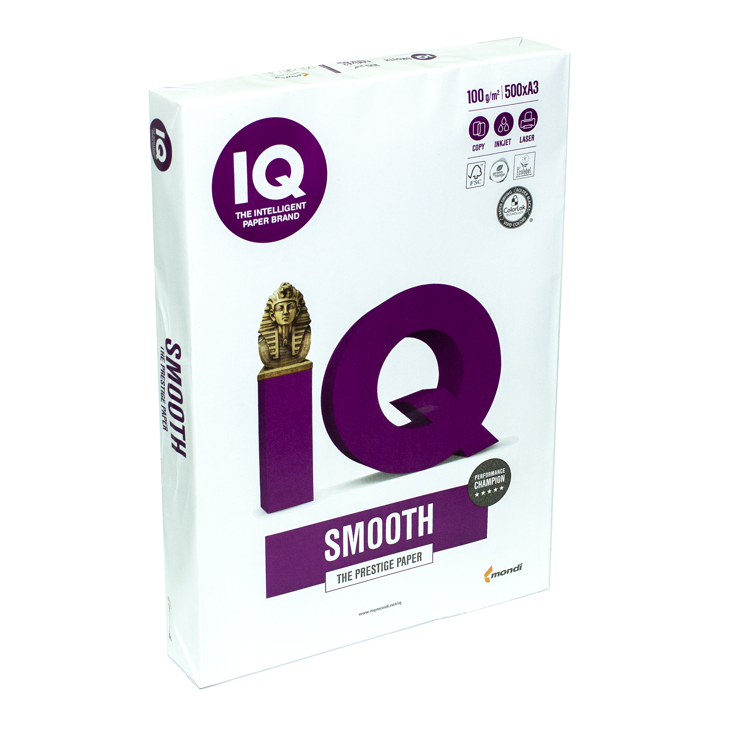 Папір для лазерного та струменевого друку А3 IQ Smooth 100 г/м2 500 арк