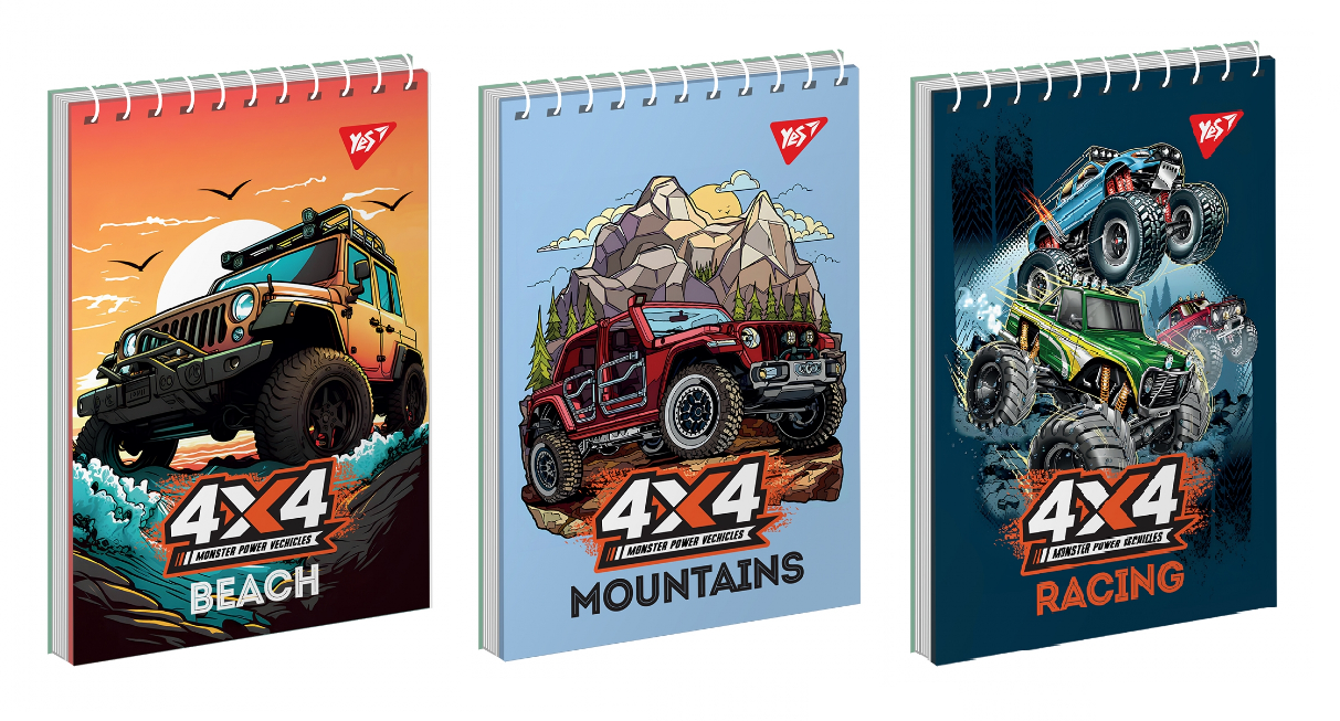 Блокнот А6 80 арк спіраль клітинка 4х4 Асорті