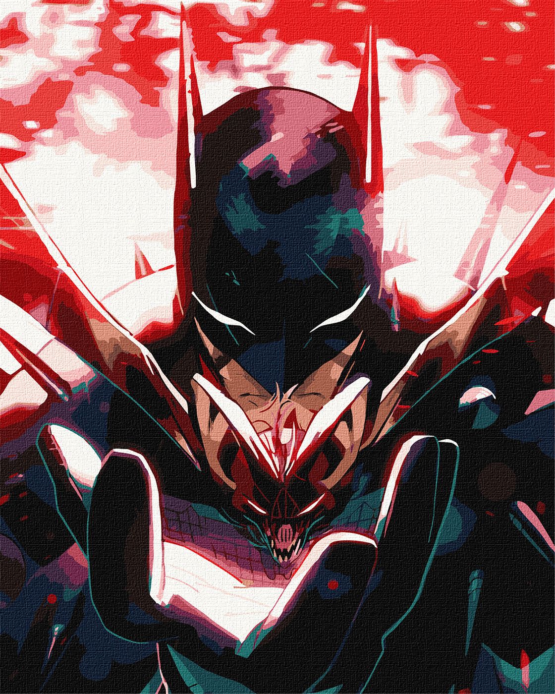 Картина за номерами 40х50 см Batman: Темний Лицар з фарбами металік