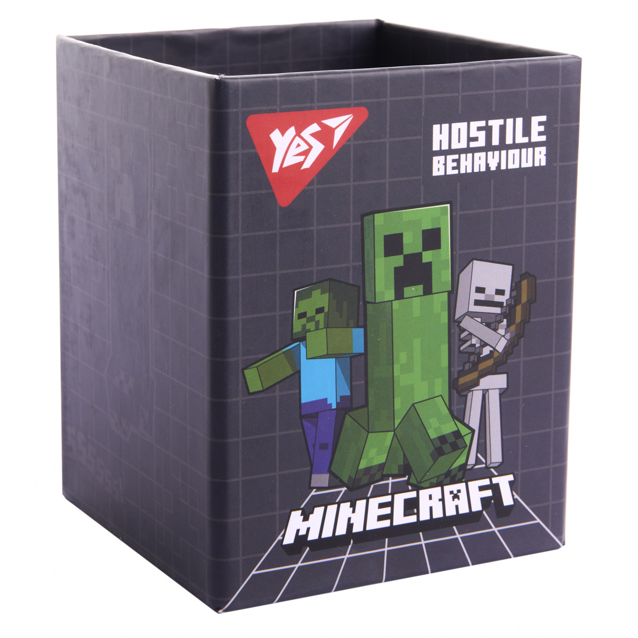 Підставка для ручок квадратна Yes Minecraft картон, сіра