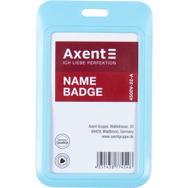 Бейдж-слайдер вертикальный Axent 4500V голубой