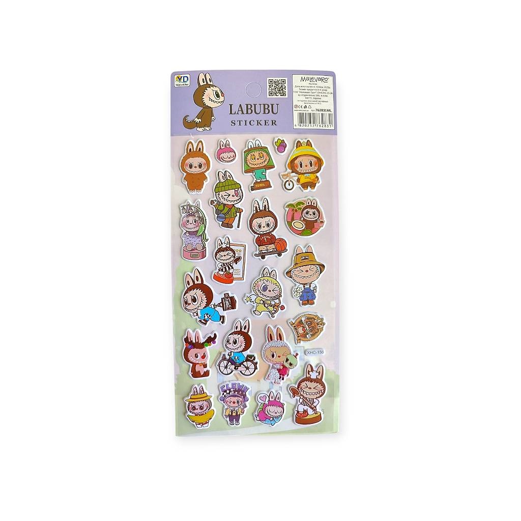 Наклейки 10х22 см Labubu микс