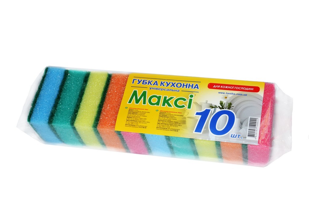 Губка кухонная 10шт/уп. 80х50х30 7чудес Макси