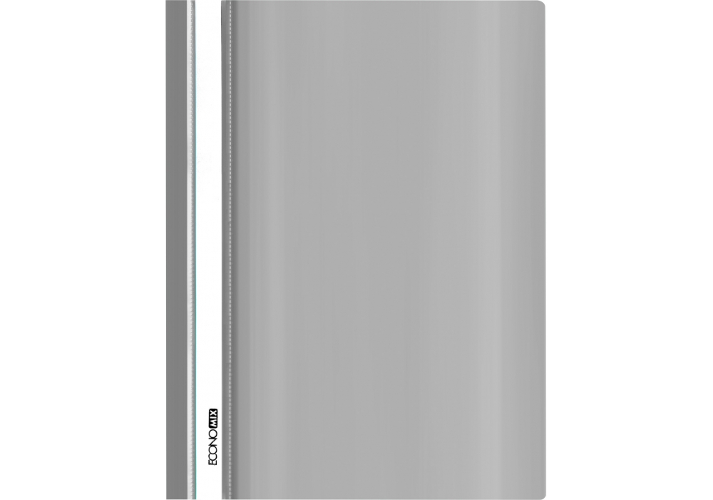 Скоросшиватель А4 без перф. Economix, глянец серый