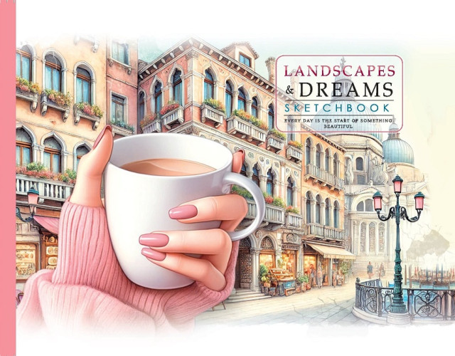 Скетчбук 200*143 мм 24 арк мат. ламінація Кава