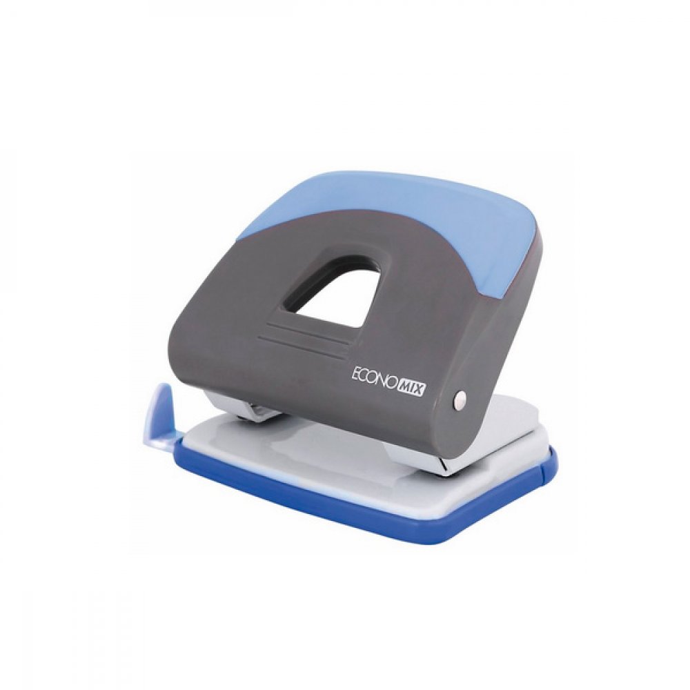 Діркопробивач 30 арк пластик Economix, синьо-сірий