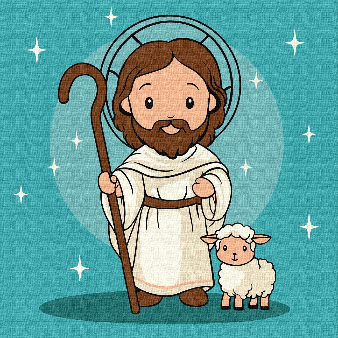 Картина за номерами 25×25 см Милий Ісус