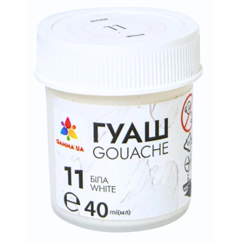 Гуаш GAMMA`UA 40 мл біла (401211)