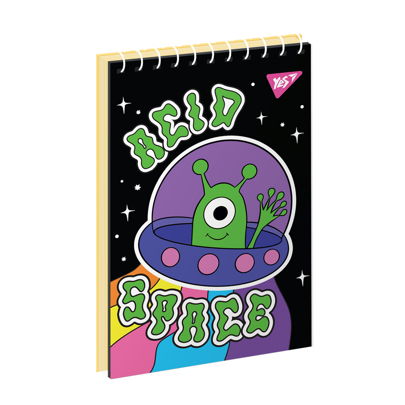 Блокнот А6 80 арк спіраль клітинка Acid space асорті