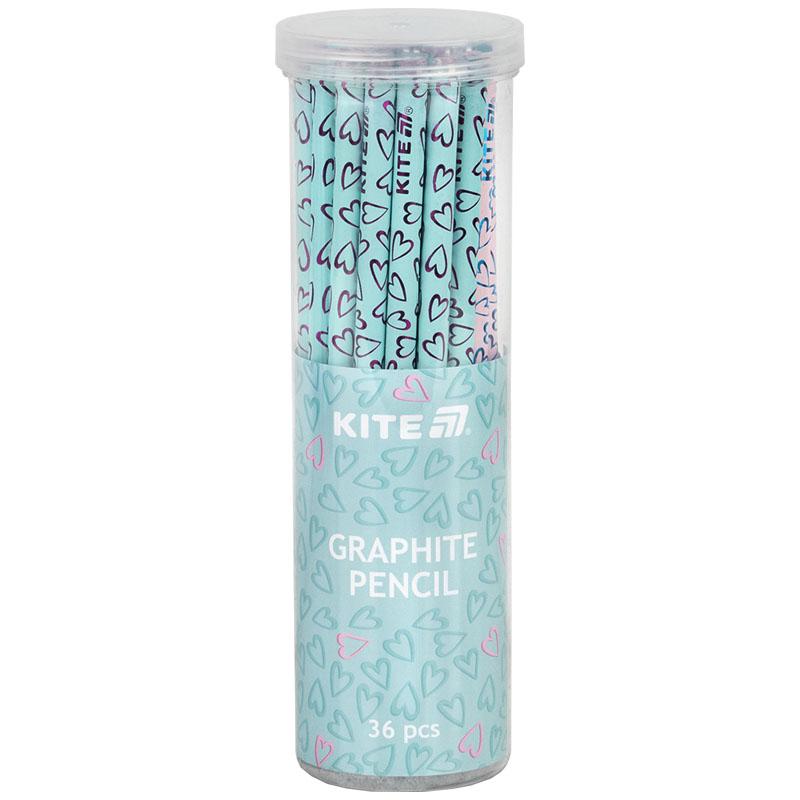 Карандаш графитный Kite HB с кристаллом Hearts