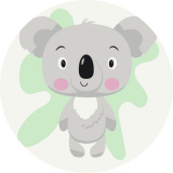 Кругла розмальовка на полотні: Дружня коала