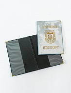 Обложка на паспорт ст.образца Украины глянцевая (с гербом) Мрамор, Белый