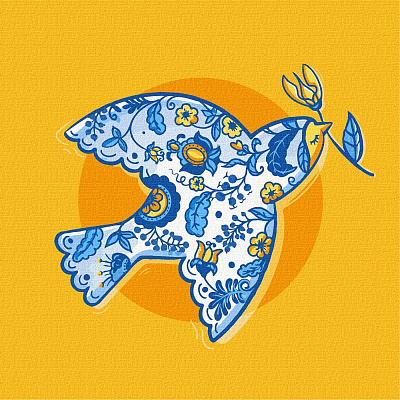 Набір для розпису по номерах. "Вільна пташка" 30х30см