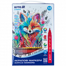 Маркери-пензлики акрилові, набір 12шт, Kite Creative (4)