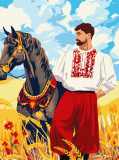 Картина за номерами Козак у полі 30х40 см Ukra...