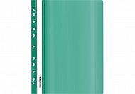 Папка-швидкозшивач с прозорим верхом А4, з перфорацією,ГЛЯНЕЦЬ, зелена