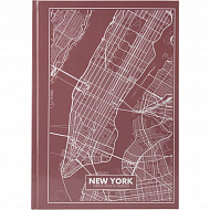 Книга обліку, А4, 96 л., тв.палітурка, клітинка, Maps New York