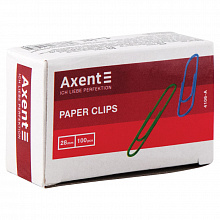 Скріпки круглі Axent 28 мм 100 шт кольорові (4)