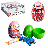 Набір "Яйце пластикове з вітамінкою та конструктором "Світ героїв"