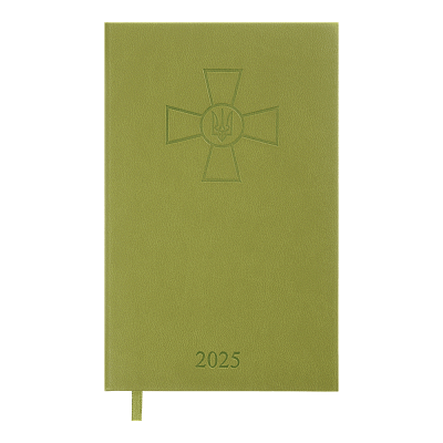 Щоденник датов. 2025 FORCES, A6, оливковий, штучна шкіра/поролон