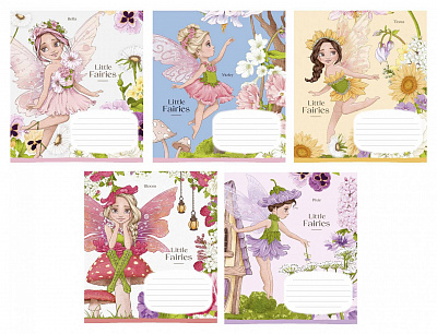 Зошит 12 арк., лінія, глітер, 3080 Cute fairies, (2022), (дів.) (2)