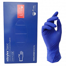 Рукавички нітрилові L NITRYLEX BASIC 100шт/уп., сині (3)