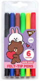 Фломастери Yes 6 кольорів "Line Friends"