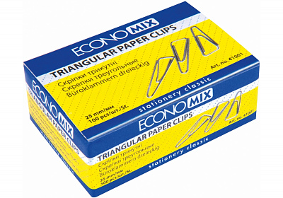 Скріпки трикутні Economix 25 мм 100 шт