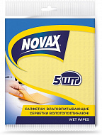 Серветки целюлозні Novax 14,5 х15, 7см, 5 шт/уп.