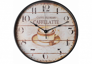 Часы настенные пластик Optima CAFFELATTE d-31,5 см, белый (4)