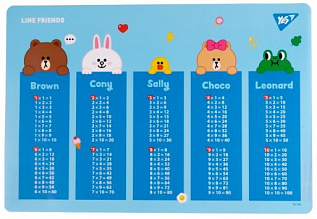 Підкладка настільна 43*29см Yes табл. множ. Line Friends (3)