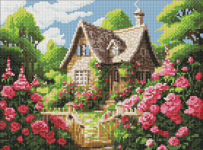 Алмазна мозаїка Затишний будиночок 30x40см