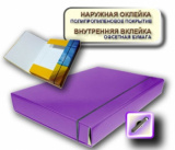 Папка-короб на гумці А4, ламінір. фіолет.